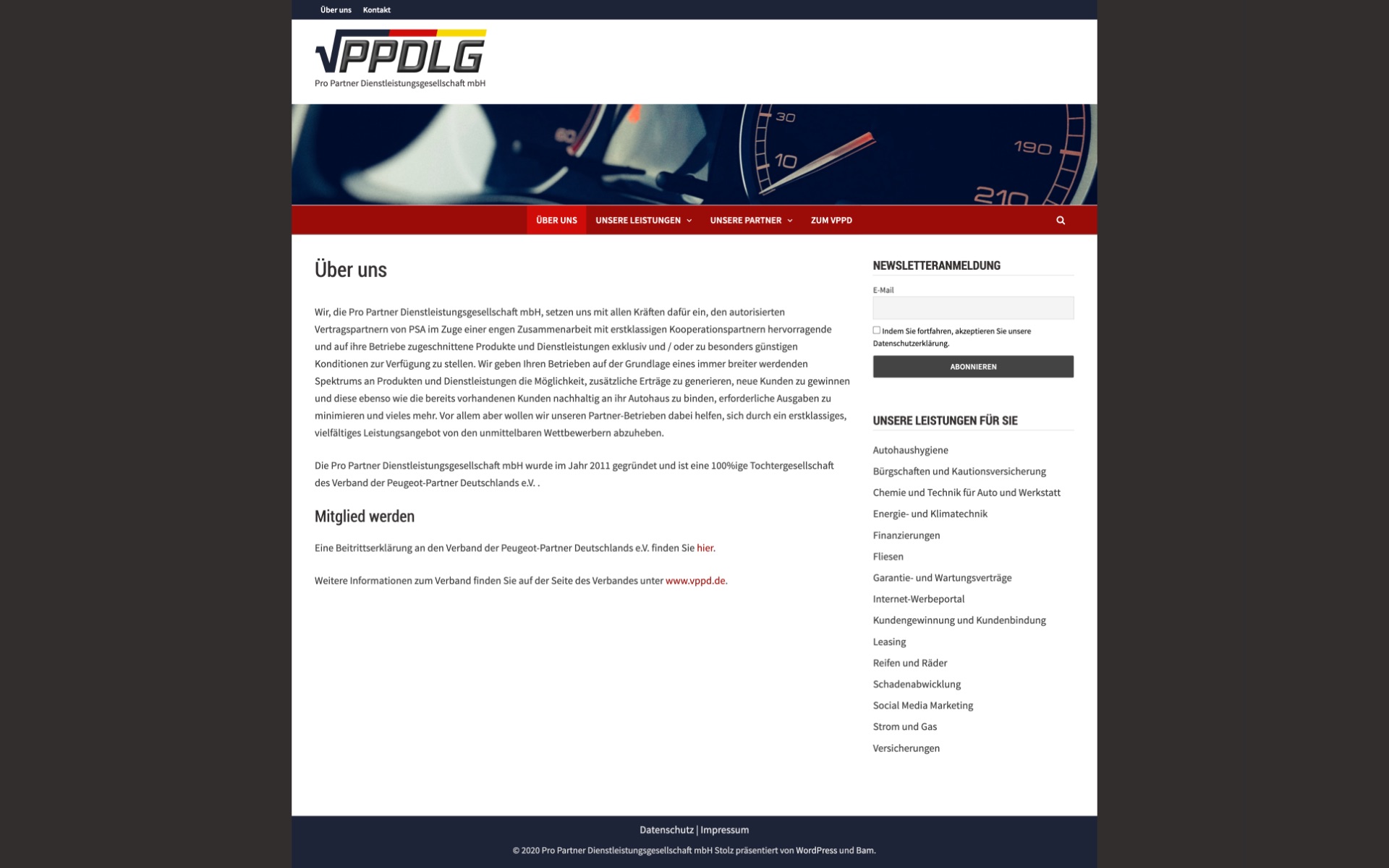 Screenshot der PPDLG Webseite ( alt Text)